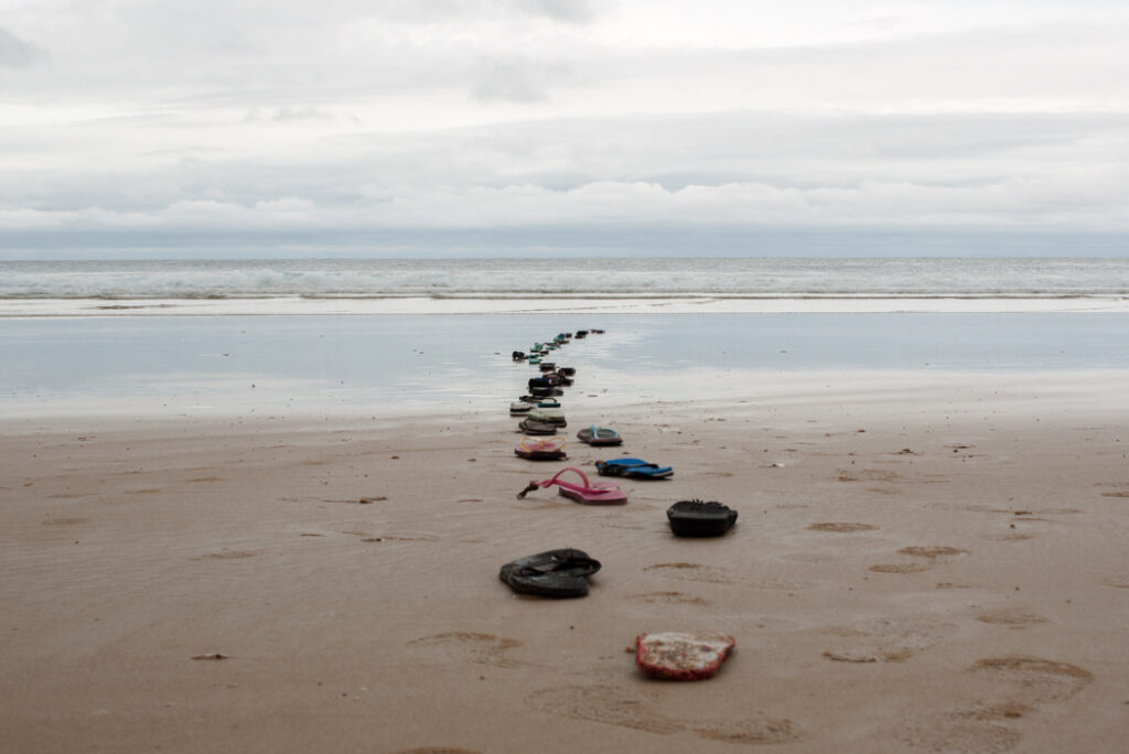 Flip flop trail of tourism