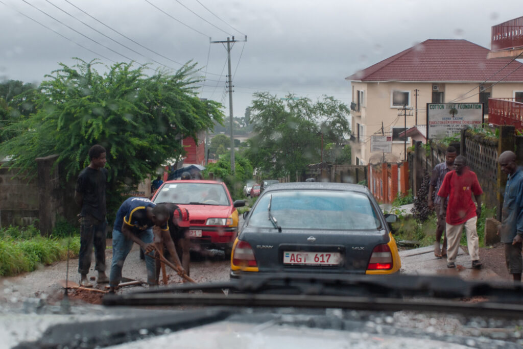 Freetown roads in rainy season